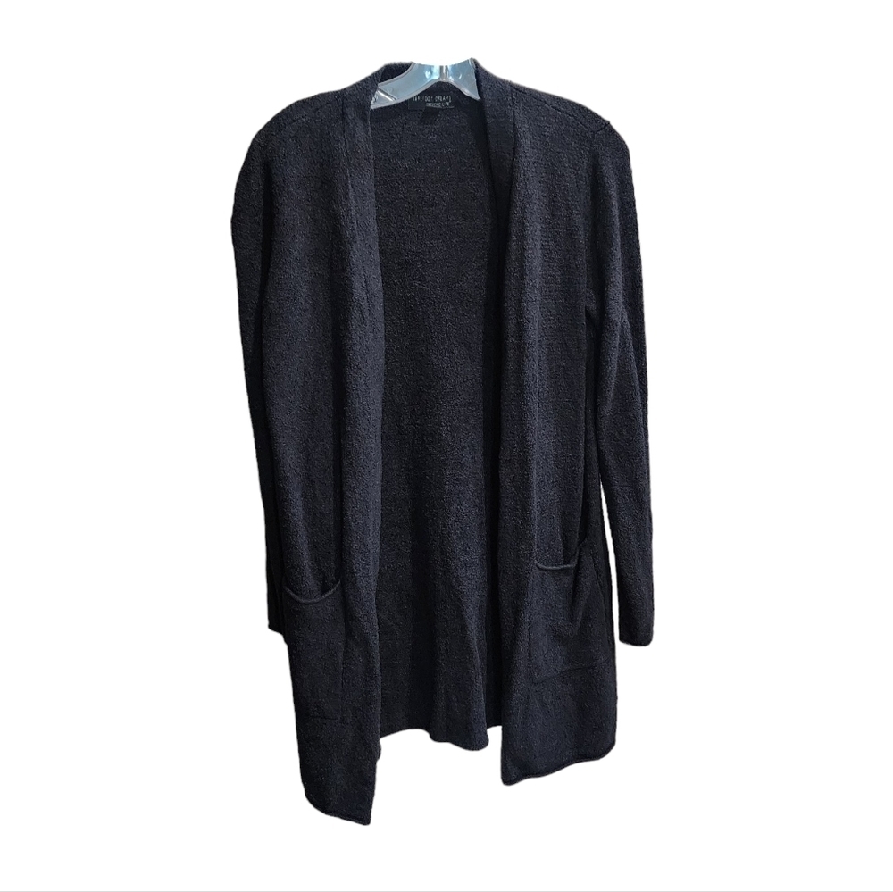 💜  BAREFOOT DREAMS Black Long Cardigan Size Small cozychic lite knit